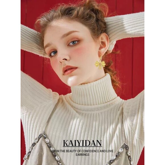 Gold Bee Shaped Boho Dangle Statement Vintage Cute Long Earring for Women - Picture 9 of 9